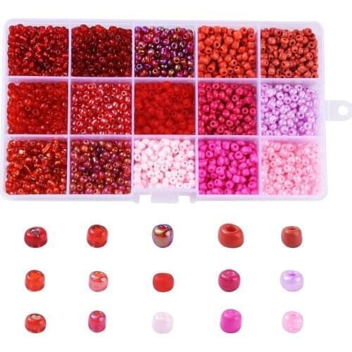 2/3/4mm Multi-Specification Red Series Glass Beads Round Loose Czech Spacer Beads for Diy Jewelry Making Accessories Mixed Boxed