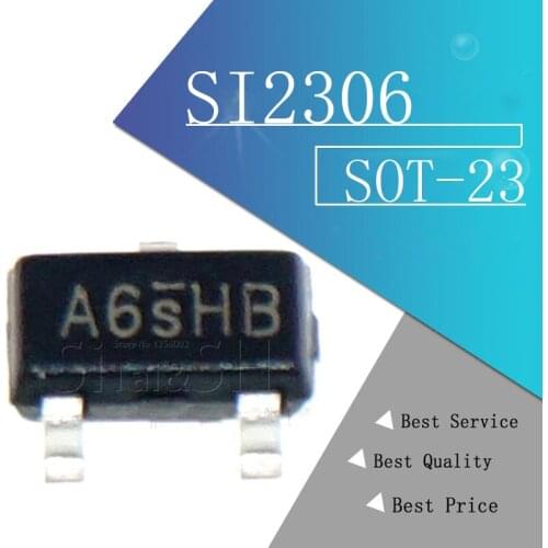 20PCS SMD transistor SOT-23 SI2306 A6SHB MOS tube N-channel FET transistor
