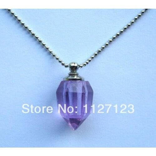 25pcs/lot purple bullet Rice vials pendants rice vial pendant perfume empty glass bottle glass spray perfume bottl