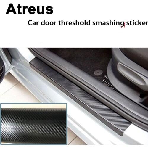 Atreus 3D 5D Car Door Threshold Crash Strip Carbon Fiber Sticker For Mercedes benz W204 W203 W211 AMG Mini cooper Skoda octavia