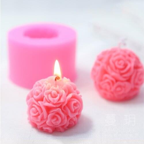 3D Rose Candle Molds Rose Flower Silicone Molds for Making DIY Homemade Beeswax Candles Bath Bomb Mini Soap Lotion Bar Wax Melts