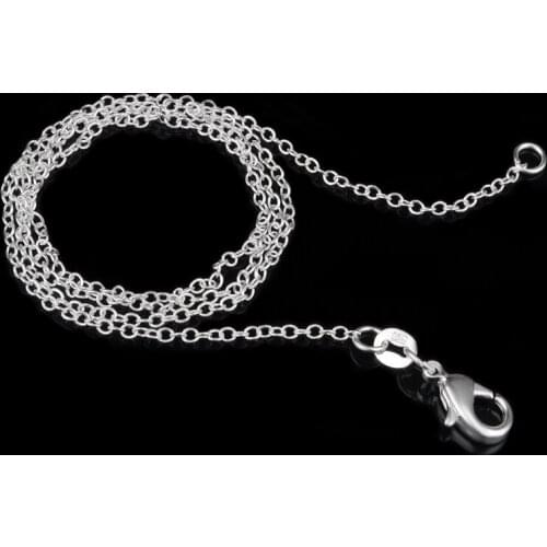 5pcs/lot Wholesale silver plated Rolo Chain Necklace for Charm Pendants silver plated jewelry Fashion Women Accessories