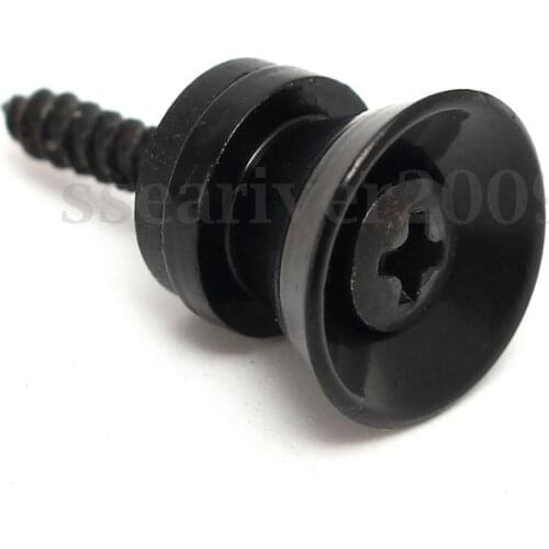 8 Pair Black Strap Lock End Pin For Electric Guitar Bass Strap Buttons Part