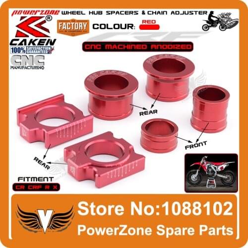 CNC Front & Rear Wheel Hub Spacers & Rear Axle Blocks Chain Adjuster Fit CR125R CR250R CRF250R X CRF450R X Supermoto Motorcycle