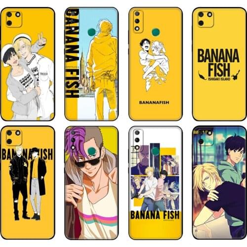 Black tpu Case For Huawei Y9S Y6S Y8S Y5P Y7P Y8P Case For Huawei Y5 lite Prime 2018 Y6 2019 Cover Banana Fish Anime
