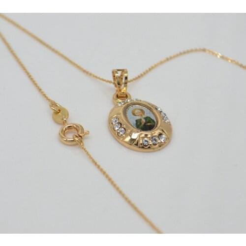 Zircon Our Lady the Virgin Mary Pendant Necklace Catholic Orthodox Fashion Religious jewelry