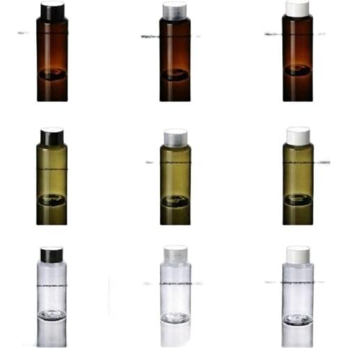 150ML BROWN/GREEN/TRANSPARENT plastic PET bottle with big plastic lid for lotion/emulsion/serum/shampoo/toner cosmetic packing
