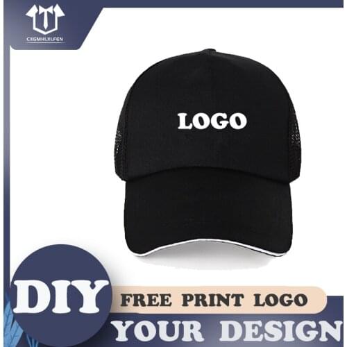 Summer leisure sports baseball cap unisex custom logo fashion breathable baseball cap solid color mesh cap printing brand text
