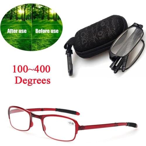 100~400 Degrees Resin Lens Men Gift Anti-Fatigue Folding Magnifier Eyewear Reading Glasse With Box