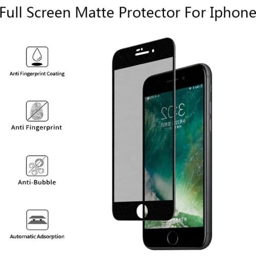10Pcs 9H Matte Frosted Full Cover Tempered Glass Screen Protector For i8 i7 i6s i6 Plus 7Plus Anti Fingerprints