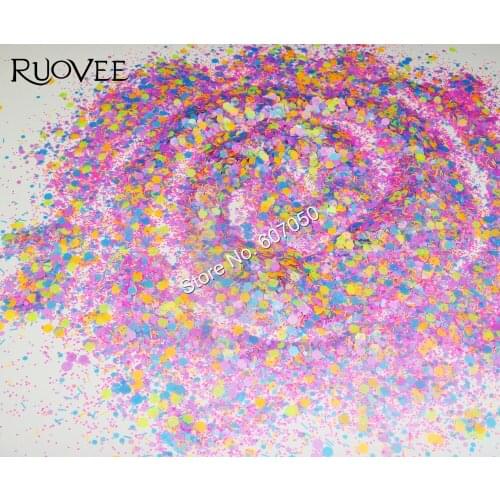 30g Matte Neon Hexagon and Strip Spangles Shapes glitter Nail art Solvent Resistant paillette for polish make up