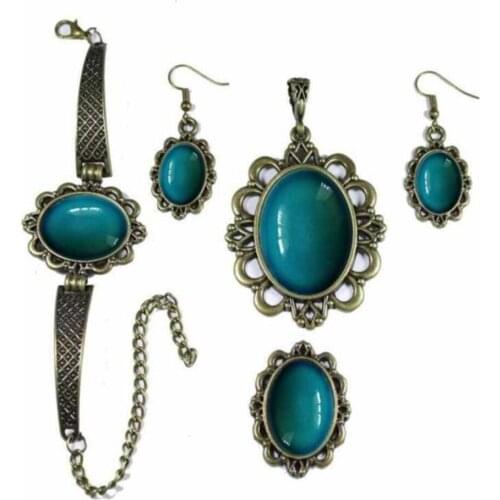 Jewelry Set Necklace, Ring, Bracelet handmade iznik tile Ceramic processing Tile Mosaic Patterned Necklace Earring blue