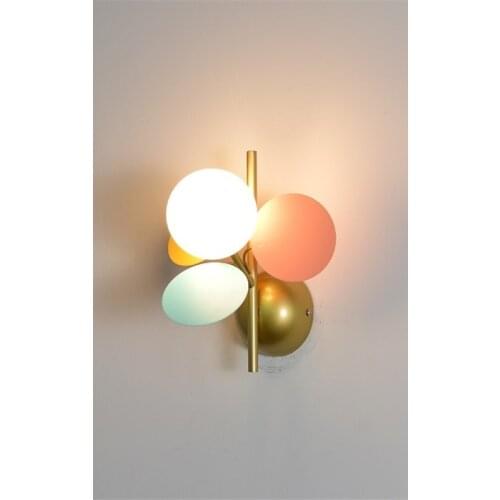Nordic Leaves Wall Lamps Simple Led Glass Wall Sconces Light Children Room Bedroom Bedside lamp Corridor Indoor Decor Fixtures