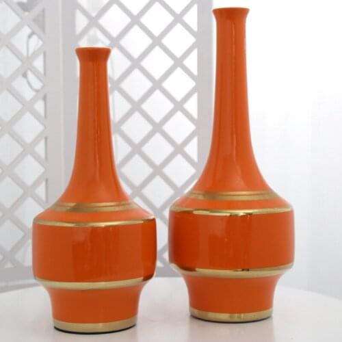 Tabletop Vase Ceramic Crafts Figurines Home Accessories Decoration Livingroom Desktop Flower Pot Luxury Ornaments Wedding Gifts