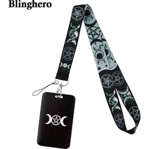 CB457 New Fashion Moon Goddess Lanyard Credit Card ID Holder Bag Student Women Travel Bank Bus Business Card Cover Badge