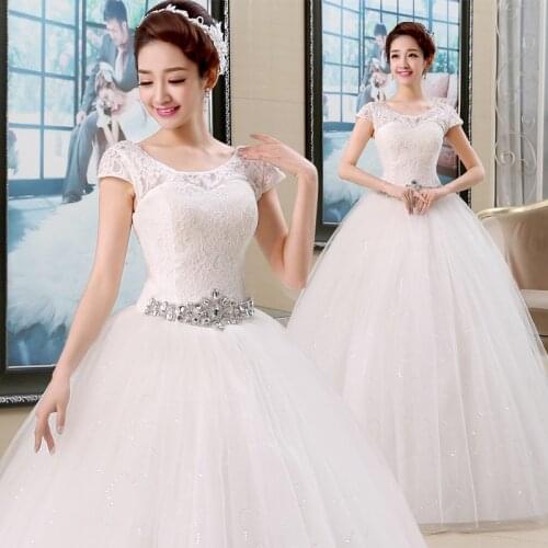 New Wedding Dress Shoulders Ball Gowns Wedding Dresses Simple Retro Lace Up Bridal Dresses