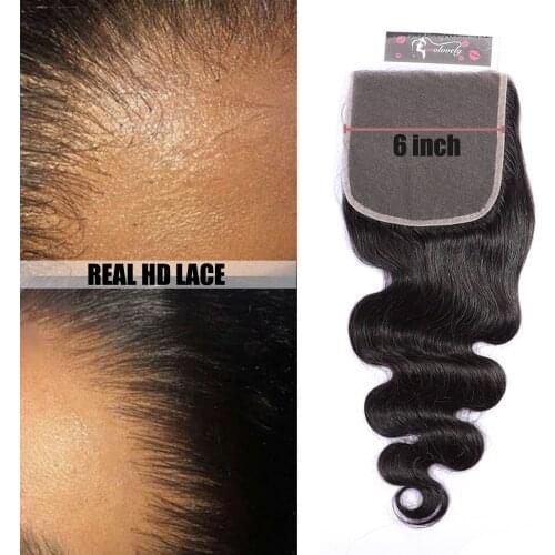 Osolovely Hair 6x6 Hd Lace Closure Brazilian Body Wave Remy Virgin Human Hair 14-20 Inch