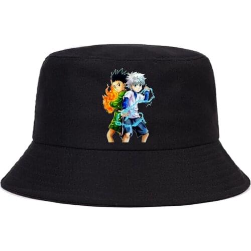 Men Women Printed Summer Kawaii Hunter X Hunter Panama Bucket Cap The Design Flat Visor Killua Zoldyck Anime Fisherman hat