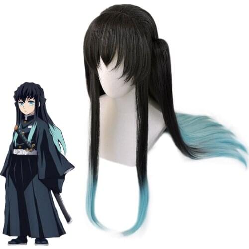 Demon Slayer Kimetsu no Yaiba Tokitou Muichirou Wig Cosplay Costume Heat Resistant Synthetic Hair Wigs