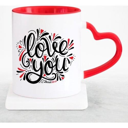 Personalized Custom I Love You Red Heart Mug Cup-6