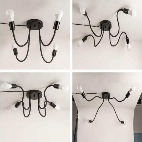 Ceiling Light Modern Flexible Shape Ceiling Lamp Fixture Living Childrens Room Hanging Lamp Metal Ceiling Chandelier Lighting