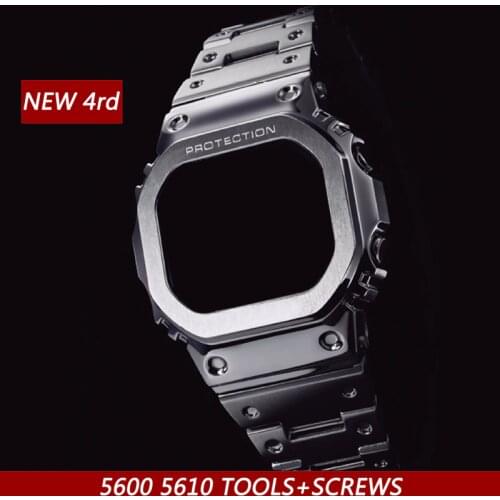 4rd New Generation Watchband and Bezel For DW5600 Modified Accessories 316L Stainless Steel Watch Strap and Cover With Tools