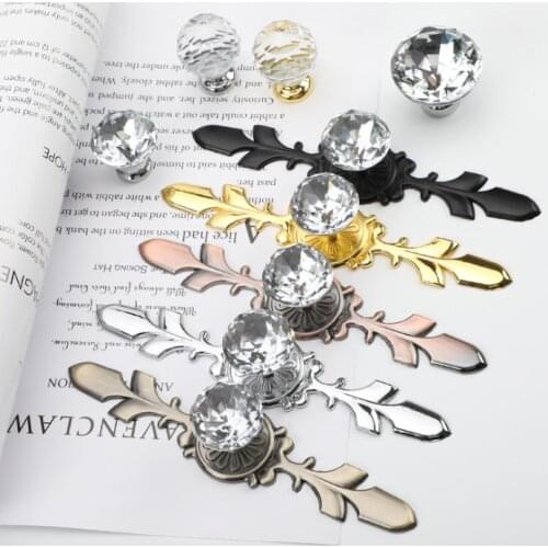 Luxury Diamond Crystal Handles Shoebox Cabinet Handles Closet Door Drawer Knobs Wardrobe Pulls Pullers With Screws Hardware