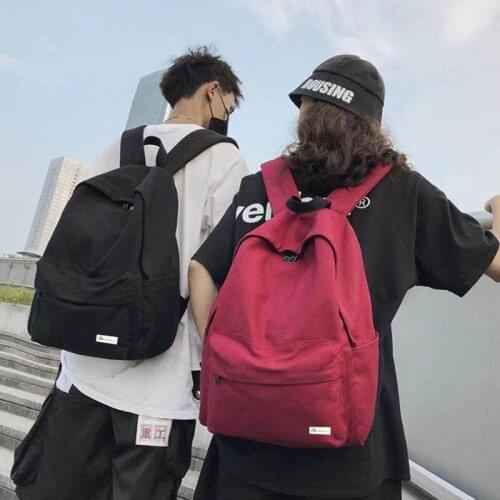 Womens Backpack Oversized Hip Hop Fashion Solid Zipper Canvas Harajuku Shoulder Bag Teenager Girls School Bag Kawaii Female Bag