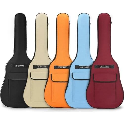 Scione 40/41 Inch Oxford Fabric Acoustic Guitar Gig Bag Waterproof Backpack 5mm Cotton Double Shoulder Straps Padded Soft Case