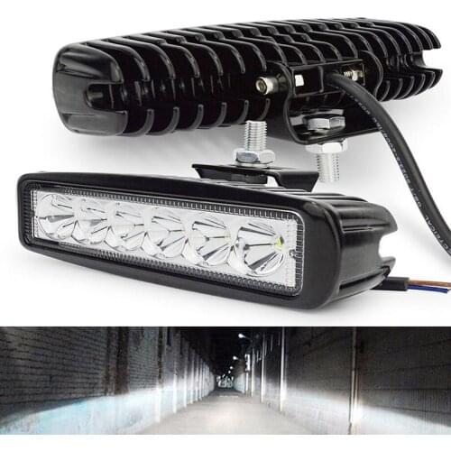 6LED 18W Work Light Strip DRL Driving Spotlight Fog Bar DRL Energy Saving Headlights Lamp Off-road Vehicle Truck Lights Lamps