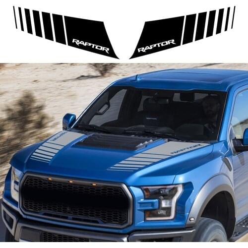2PCS Car Hood Cover Graphic Vinyl Stickers For Ford Ranger Raptor F150 F-150 2015-2018 Pickup Auto Bonnet Decorative Accessories