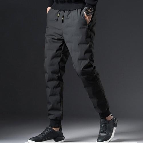 Winter Pants Mens White Duck Down Pants High Quality Slim Waterproof Snow Pants Warm Down Padded Trousers Male Outerwear PT-453