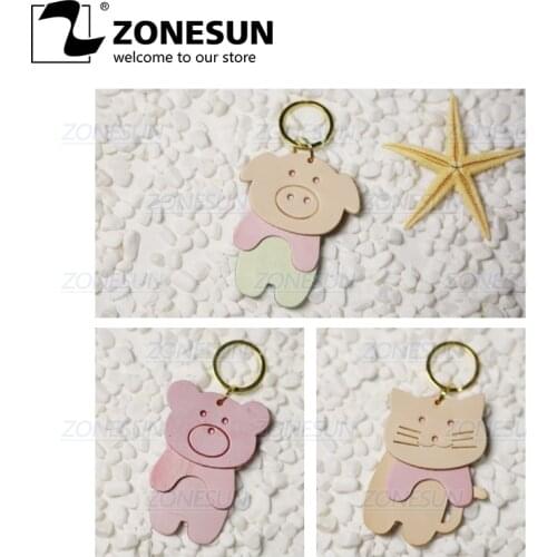 ZONESUN Custom Animal Leather Key Chain Die Cuts For Handmade Key Ring DIY Hang Decoration Cutting Clicker Die Steel Rule Die