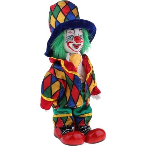 18cm Funny Clown Porcelain Joker Doll Halloween Decoration Ornaments Home Table Desk Top Decor #2