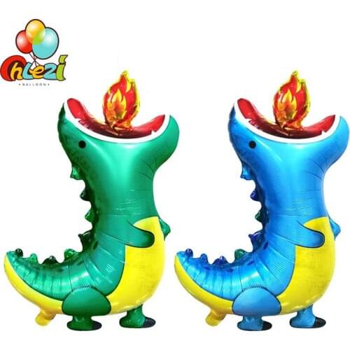2pcs Fire-Breathing Dinosaur Foil Balloons Cute Cartoon Dinosaur Helium Ballon Birthday Party Decoration Kids Toys Baby Shower