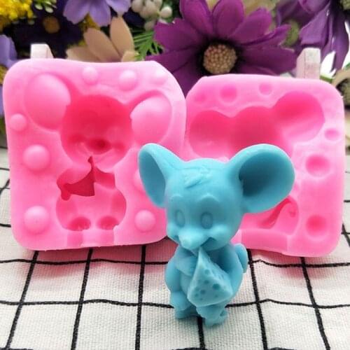 3D Small Mouse Mousse Cakes Silicone Mold DIY Cake Decoration Candle Molds F3MF