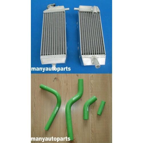 L&R Aluminum Radiator& Green HOSE FOR Kawasaki KX250F KXF250 2004 2005 04 05