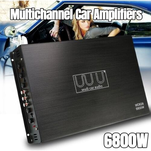 Car Amplifier DC 12V 6800W 4-Channel Car Amplifier Audio Stereo Bass Speaker Aluminum Alloy Car Audio Subwoofer Amplifiers