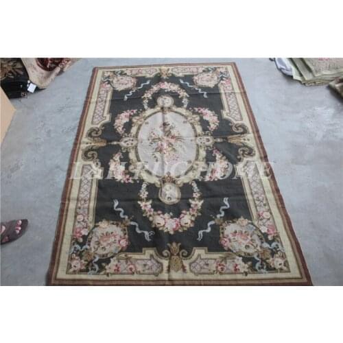 Free shipping 10K 4'x6' hand Knotted needlepoint woolen rug/carpet, 100% Wool & Handmade rug for home decor