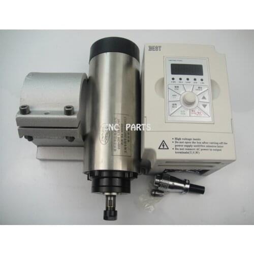 CNC milling spindle ER11 air cooling 1.5KW spindle with 4 pieces bearing + 1 matched spindle support+ 1 piece 1.5kw invverter