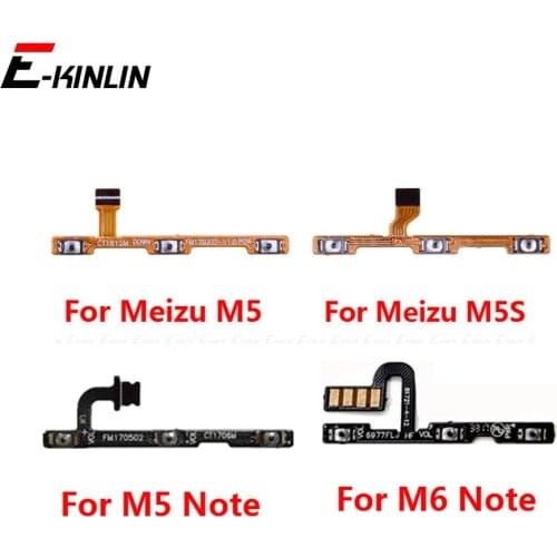 Power ON OFF Mute Switch Control Key Volume Button Flex Cable For MeiZu M6 M5 M3 M2 Note M5S Replacement Parts