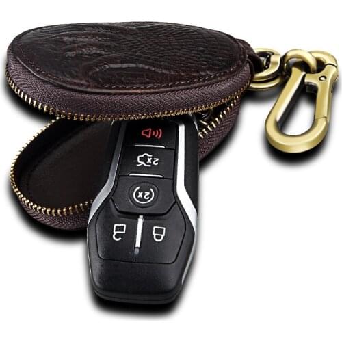 Leather Retro New Zipper Car Key chain Storage Box Mens Crocodile claw Pattern key ladies casing home Wholesale