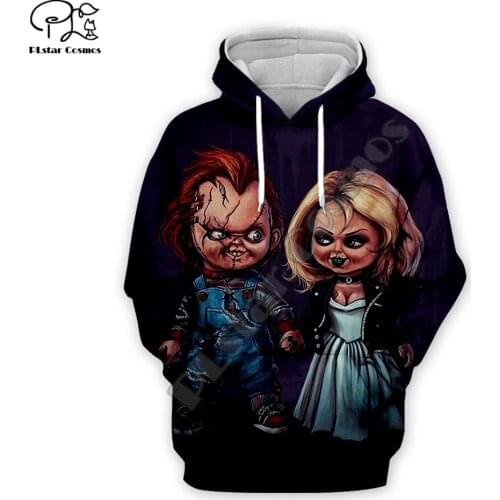 Men Halloween Childs play Bride of Chucky doll 3d print Hoodies unisex Sweatshirts casual zipper pullover tracksuit