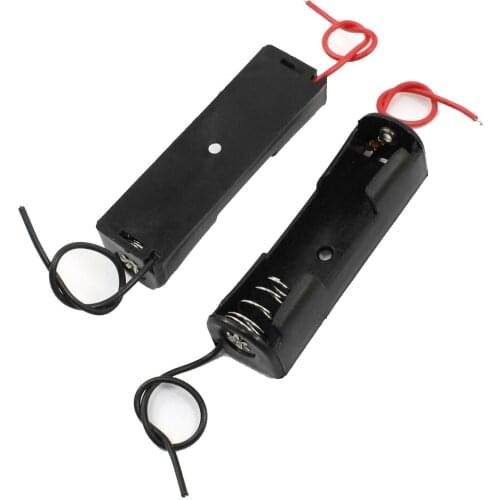Brand New 2pcs Spring Clip Black Plastic 1 x 1.5V AA Battery Case Holder