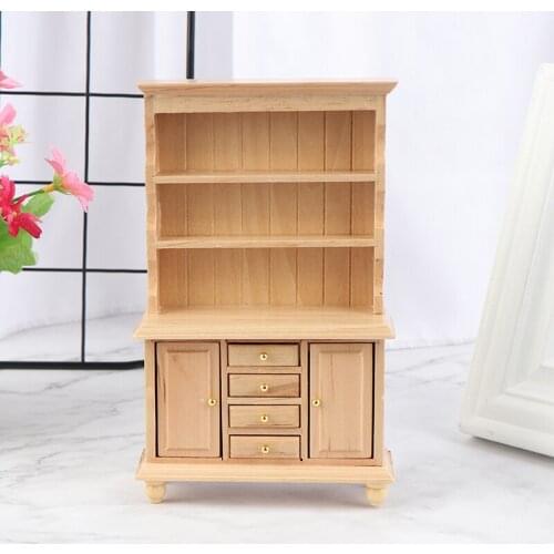 New Miniature Chinese Classical Wardrobe Mini Cabinet Bedroom Furniture Kits Home & Living For 1/12 Scale Dollhouse