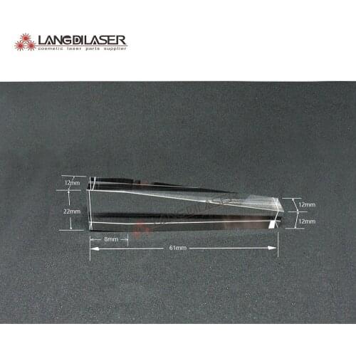 Size : 61(8)*22(12)*12mm , diode laser light guide prism crystal with AR@808nm coating