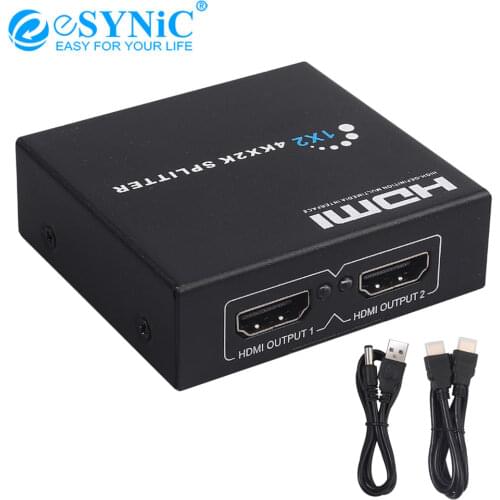 ESYNiC 1080P HDTV HDCP HDMI Splitter 1 Input 2 Output with 2 Way Switch Box Support High Definition Audio Formats for Sky PS3