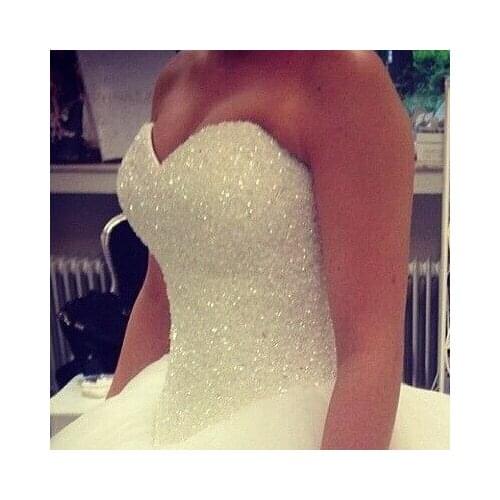 Robe De Mariage Princess Bling Luxury Crystals White bridal Gown 2018 Vestido De Noiva custom made mother of the bride dresses