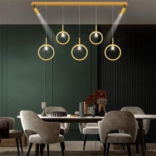 Modern Acrylic Pendant Lights Restaurant Light LED Bar Chandelier Lighting Nordic Strip Dinning Room Light Kitchen Hanging Lamp
