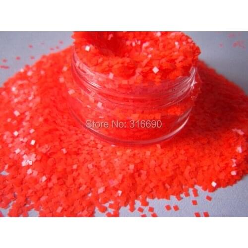 Solvent Resistant Glitter Matte Orange Medium Square Cut for Franken Polish gel nail polish